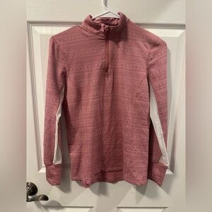 Noble Equestrian Women’s Quarter Zip Base Layer Pullover Pink Small